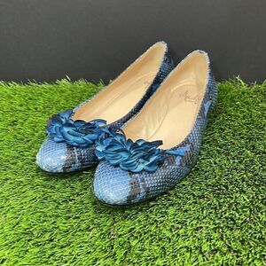 Amalfi Snakeskin Flat with Ruffled 'Flower' RARE